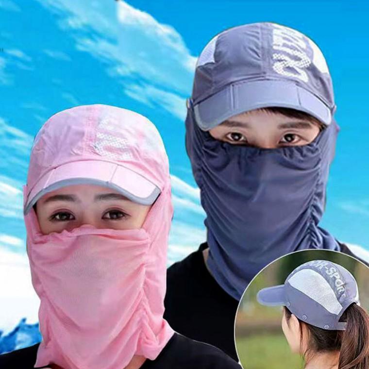 아웃도어 메쉬커버 모자세트 자외선차단 골프 등산 낚시 캠핑 자전거 모자