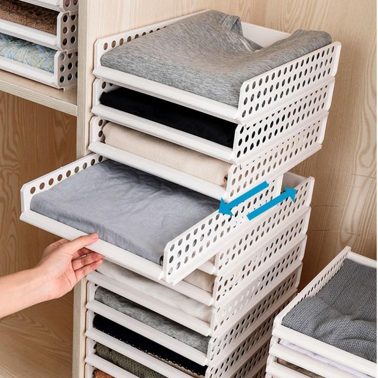 적층식 슬라이딩 서랍식 선반 옷정리 옷장정리 수납 선반