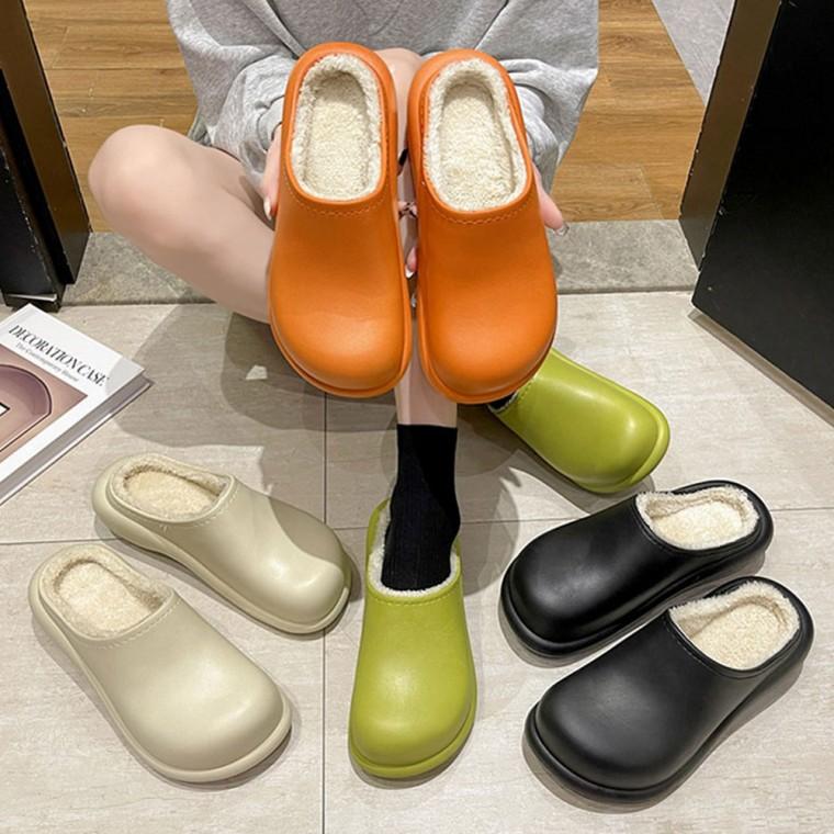 크로스오버 EVA 털슬리퍼 거실화 털 실내화 슬리퍼 여성 남성 겨울