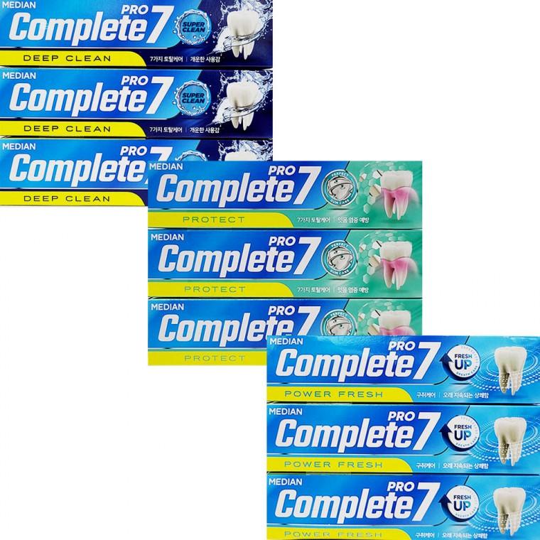 메디안 컴플리트프로 치약 120gX3개입 딥클린 파워프레시 프로텍트 토탈케어 치약