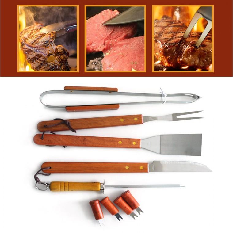 우드 BBQ조리도구세트/바베큐도구/가방포함 세트/캠핑