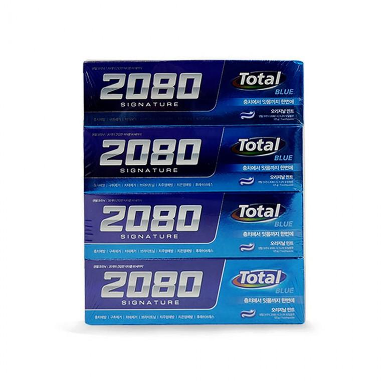 애경 2080 시그니처 토탈블루 오리지날민트 치약 4개입 충치 잇몸까지 한번에