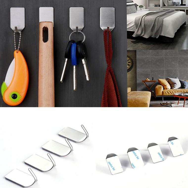 [미르]무타공 다용도 스테인레스 걸이 8개입 세트 옷걸이 행거 벽걸이