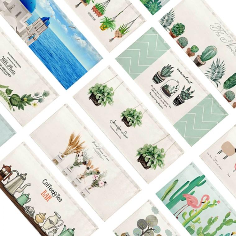 다용도 주방 문 창문 선반 찍찍이 패브릭포스터 가리개 가림막 바란스 커튼 34종