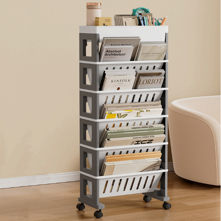 모듈형 이동식 북트롤리 책꽂이 책카트