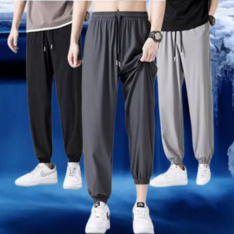 남여공용 편한 시원한 쿨 아이스 찰랑 밴딩 와이드 조거 팬츠
