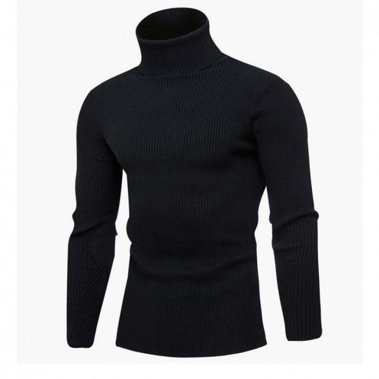 겨울 남성 소프트웜 골지 하이넥 긴팔티셔츠