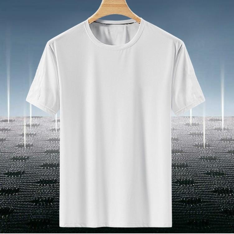 여름 무지 라운드 메쉬 반팔 쿨티