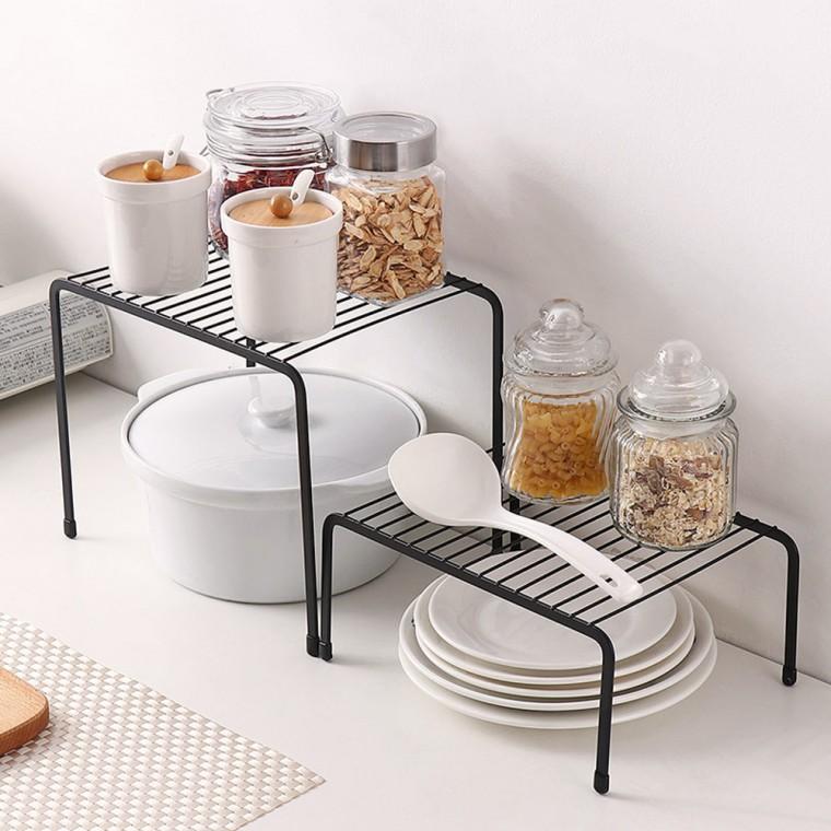 철제 확장 정리선반 길이조절 그릇 정리대 5종