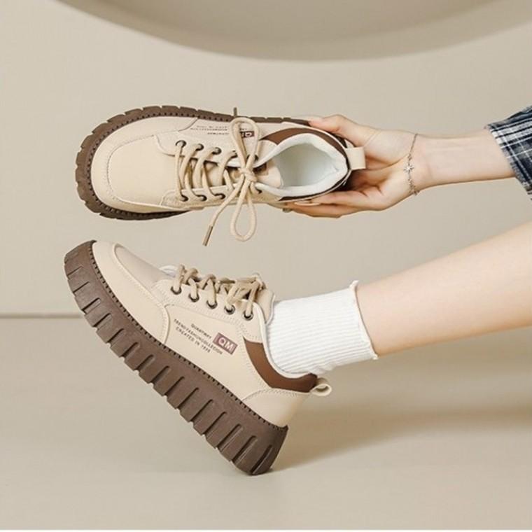 여성 키높이 5CM+2CM 통굽 투톤 배색스니커즈 운동화