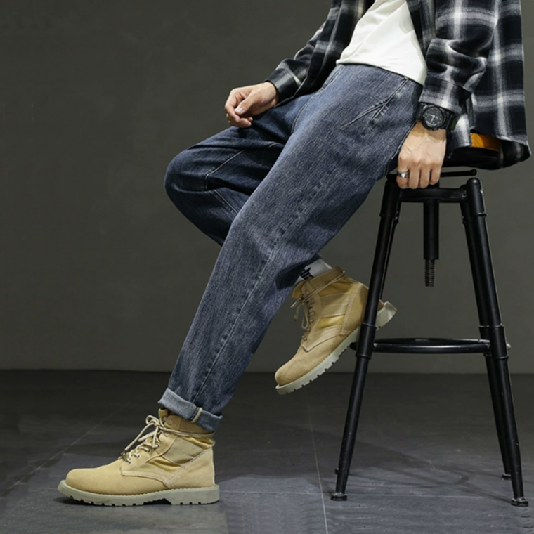 남자 봄 간절기 세미와이드 워싱데님 팬츠 청바지