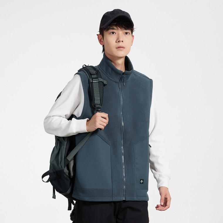 남성 겨울 간절기 투톤 하이넥 집업 후리스조끼 베스트 출근룩