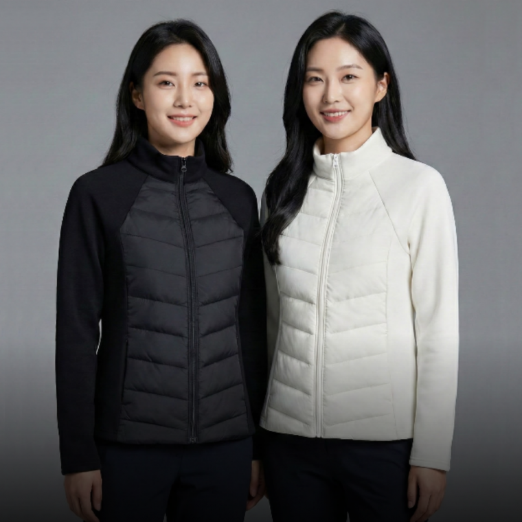 주머니없는 골프 여성 자켓 겨울 슬림 라이트 다운 재킷 방풍 패딩