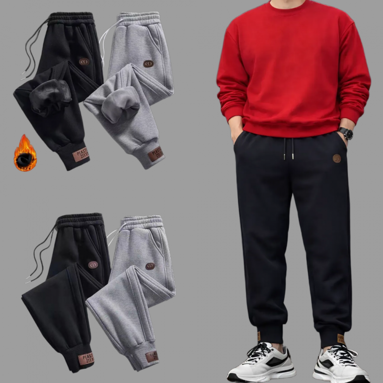 남성 겨울 융기모 조거 트레이딩 방한 팬츠