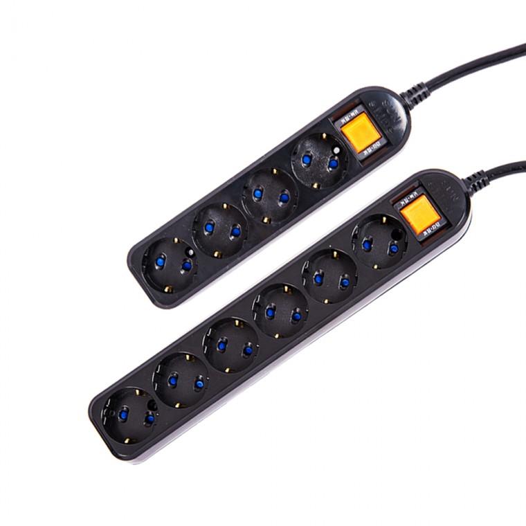 국산 KM 블랙 통합 멀티탭 4구 6구 1.5M/3M/5M 접지형 멀티콘센트 전기코드 블랙탭