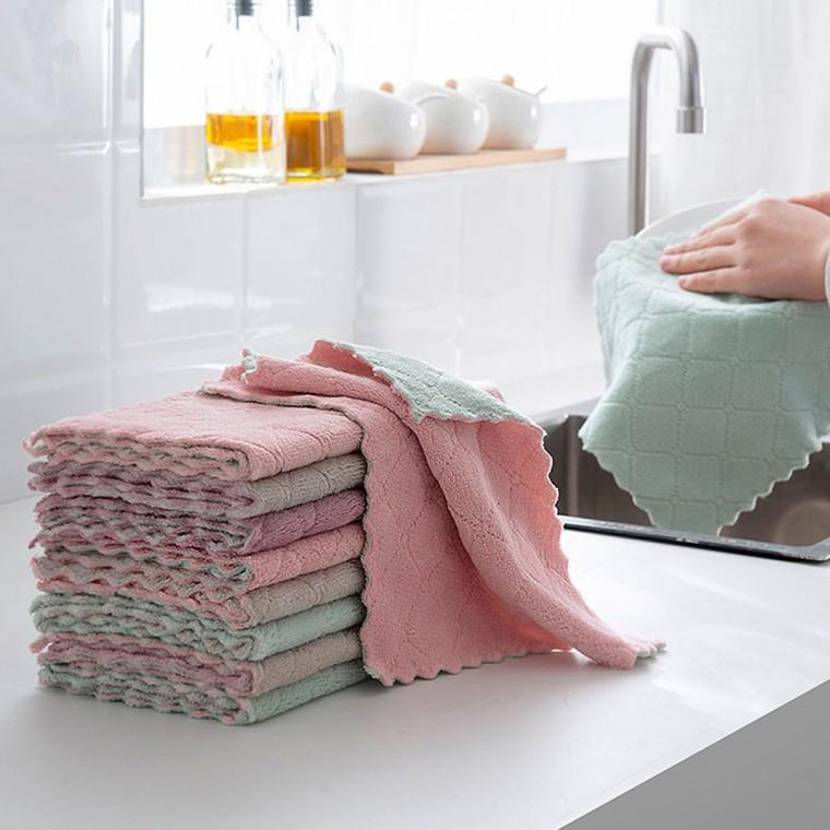 벨벳행주10P 극세사 영면행주 손걸레 미니 매직행주 청소 위생 빨아쓰는 행주 색상랜덤