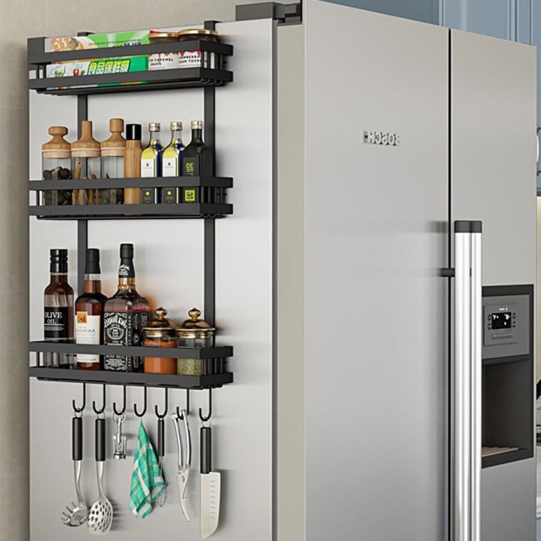 오즈리빙 블랙 냉장고선반 2단 3단 주방선반 벽걸이선반