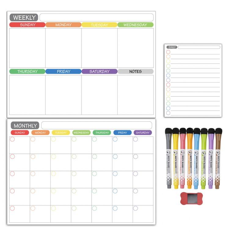 붙이는 달력 3종 화이트보드 자석 계획표 행사표 현관문 냉장고 스케줄러 마그네틱 달력 (펜지우개 포함)