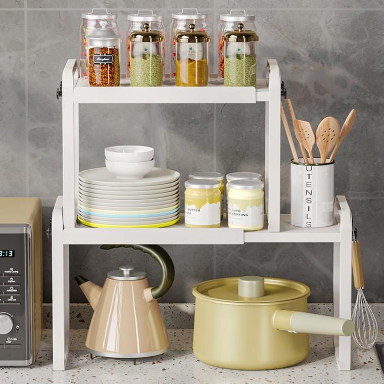 길이조절 주방수납선반 다용도 그릇 양념통 정리대 수납선반 싱크대 상부 하부장 선반