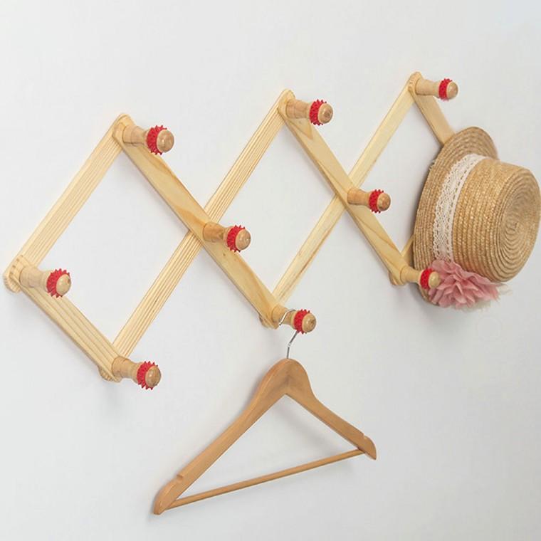 자바라 옷걸이 원목 벽걸이 행거 모자걸이 거치대 벽면 탈의실