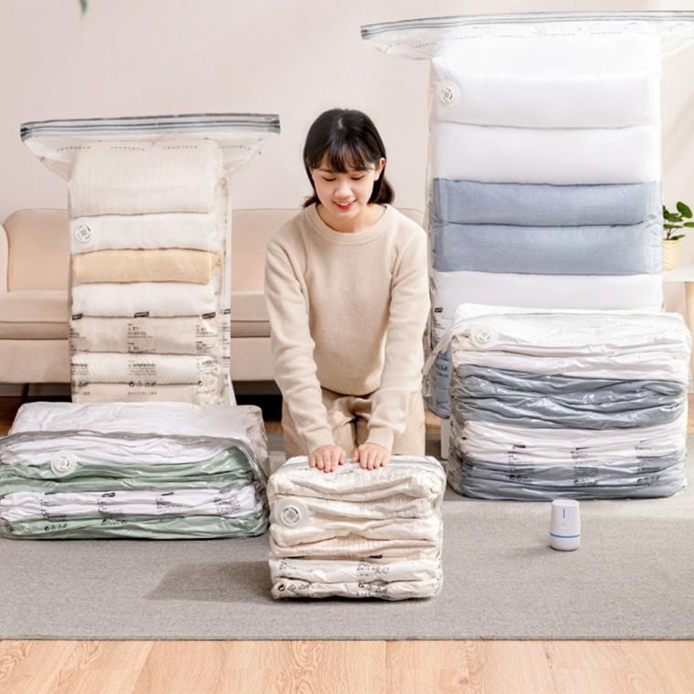 밸브형 진공압축팩 기본형 이불 의류 보관 캠핑 매트리스 짐 압축팩 만능 지퍼백 정리함