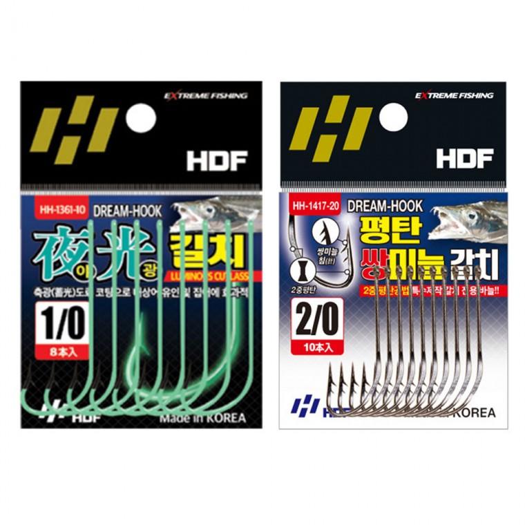 HD 국산 드림훅 평탄 쌍미늘 야광갈치 낚시 바늘 채비 소품 야광 축광바늘