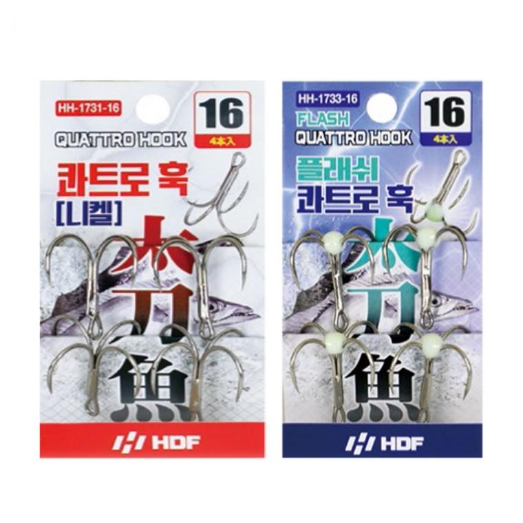 HD 콰트로훅 플래쉬콰트로훅 갈치 바늘 야광바늘 갈치낚시 무미늘훅 축광바늘
