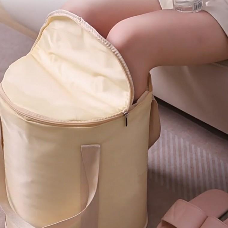 휴대용 족욕가방 이중보온 이동식 족탕 수족냉증완화 방수가방 워터백 파우치포함