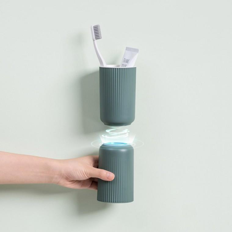[도매직방] 오즈리빙 칫솔꽂이 투컵형 자석 칫솔걸이 양치컵 세트