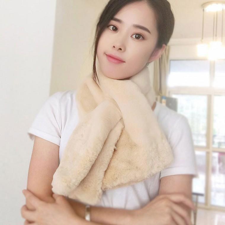 니팅 털목도리 여성 겨울목도리 방한 머플러 퍼목도리