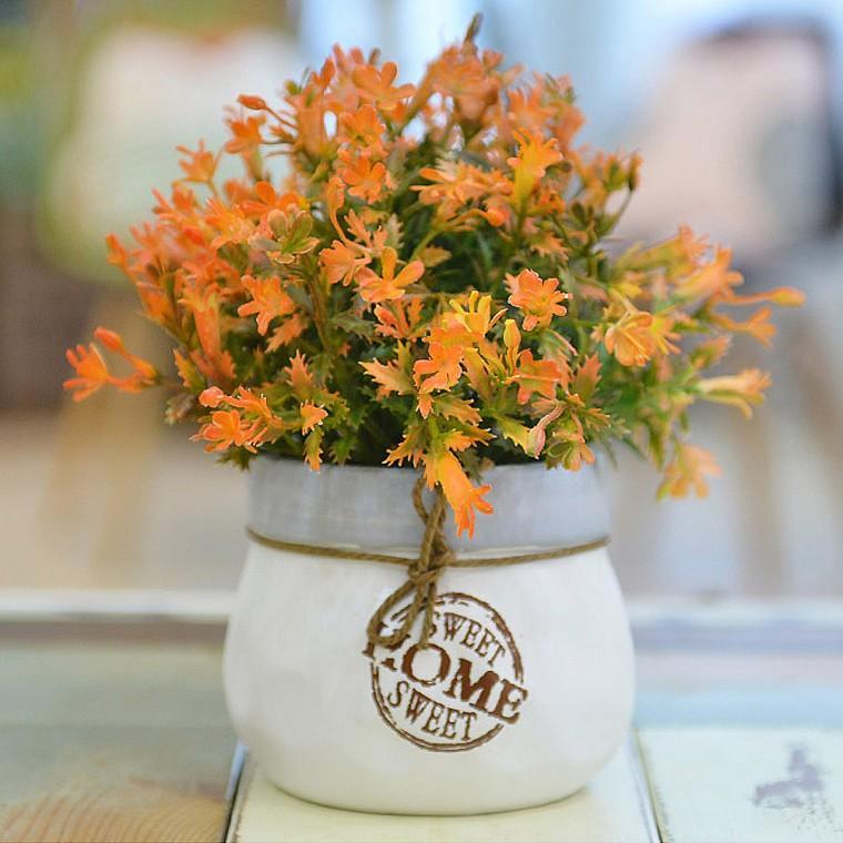 조화화분 조화장식 인테리어소품 꽃 가을잎우드 장식 화분