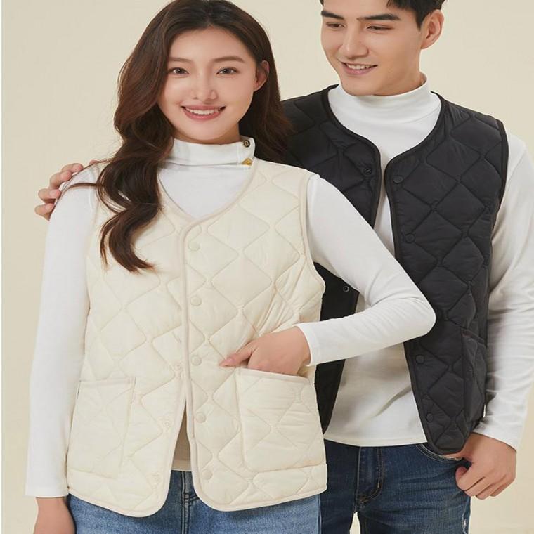 경량 패딩 조끼 가울 겨울 방한 발열 퀼팅 여성 남성 베스트 이너 점퍼 양모 조끼