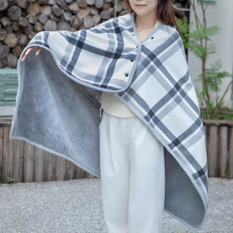 똑딱이 무릎 담요 극세사 양면 융털 입는 이불 망토 사무실 차량 교실 보온 기모