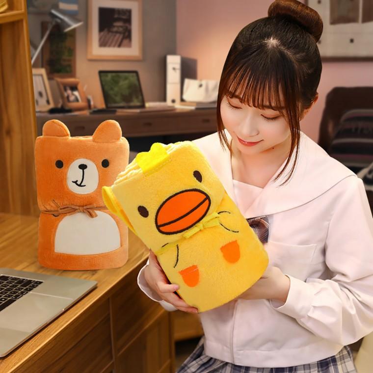 캐릭터 무릎 담요 극세사 미니 이불 차량 캠핑 교실 독서실 사무실 입는 요 망토