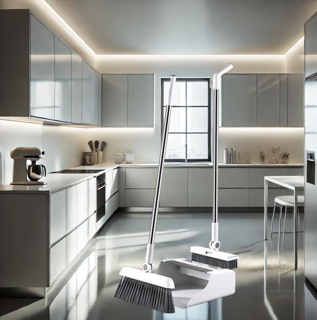 4in1 빗자루 세트 스퀴지 바닥솔 쓰레받기 일체형 청소 용품 미용실 실내 업소 빗자루