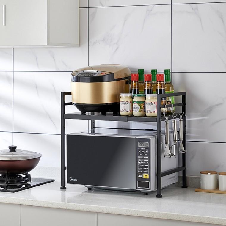 오즈리빙 전자렌지 선반 2단 수납 렌지대 렌지다이 밥솥 오븐 렉 수납장 넓이조절