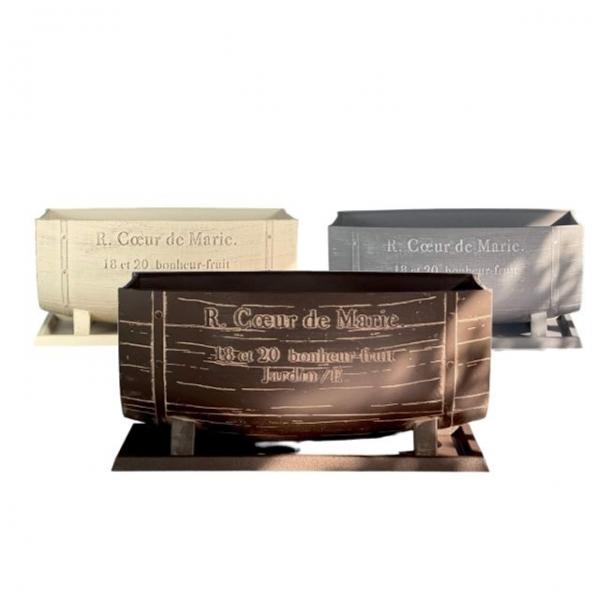 bns 피클레온 텍스처스타일 오크통 화분 다리형30x17x15cm