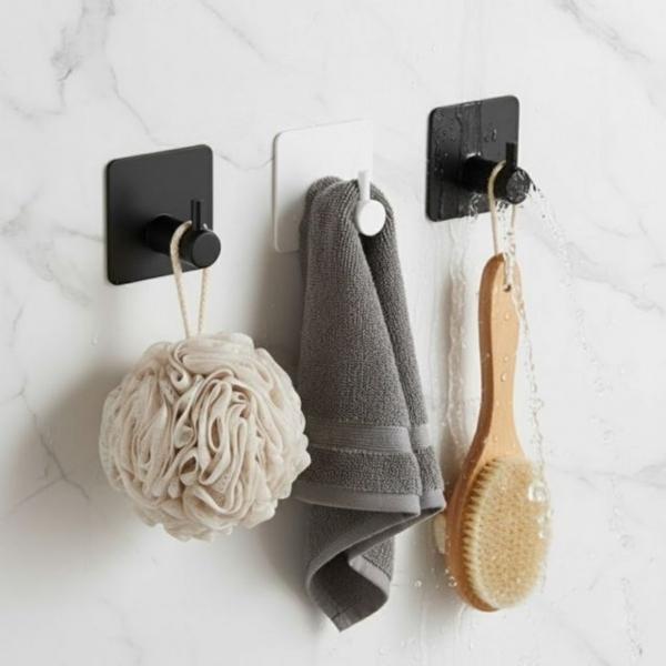 bns 스텐 방수 무타공 접착식 후크 욕실 주방 벽걸이 다용도 걸이