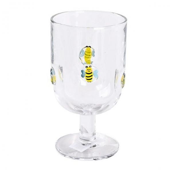 그립감 좋은 꿀벌 고블렛잔 홈카페 유리컵 맥주잔 요거트 볼