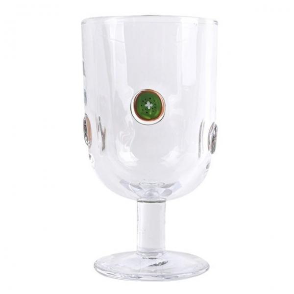 그립감 좋은 키위 고블렛잔 홈카페 유리컵 맥주잔 요거트 볼