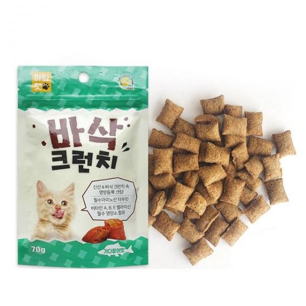 바삭 크런치 가다랑어맛 70g X5개 고양이 간식 스낵
