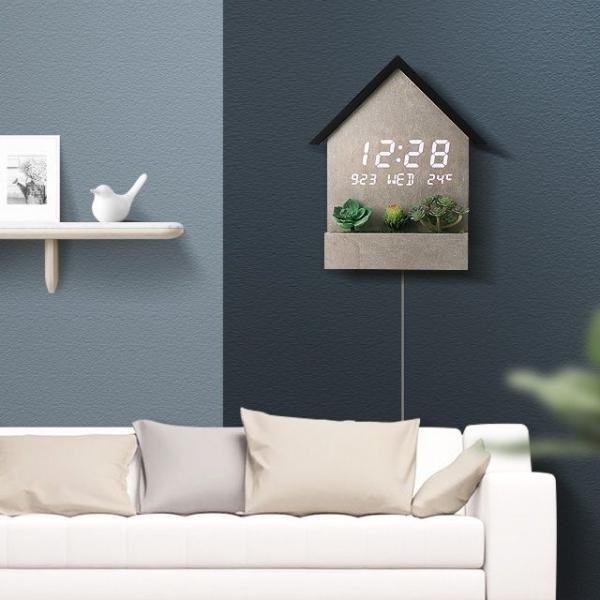 LED벽시계하우스 디자인 엔틱 무소음 거실벽걸이 전자