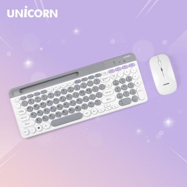 유니콘 블루투스 이쁜 무선키보드마우스세트 저소음