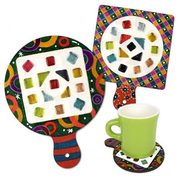 타일아트 컵받침 만들기 타입2 (사각+원)