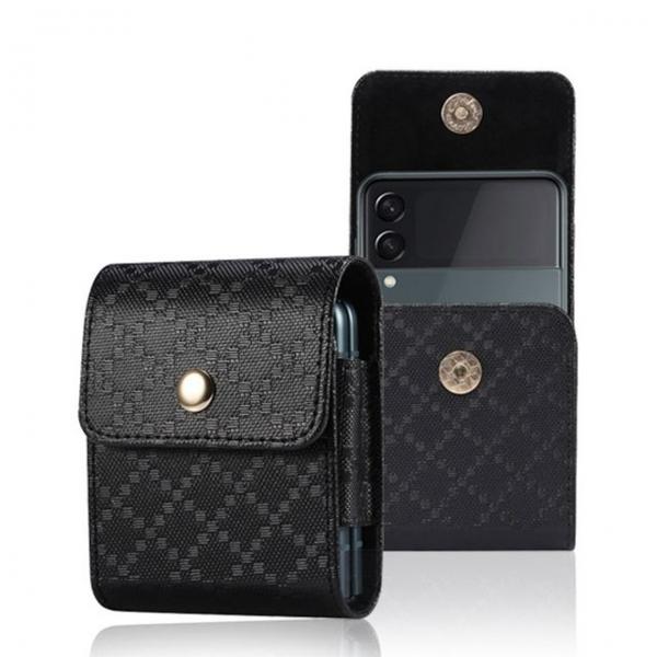 갤럭시Z플립 전세대 체크가죽 패션 벨트홀더 케이스