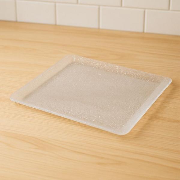 크리스탈 실버쟁반 대형 36.4x28.5cm 투명펄 트레이 식탁매트 인테리어 주방용품