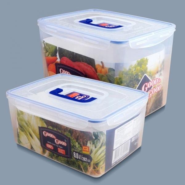 굿앤굿 손잡이 밀폐용기 8/12L 투명 밀폐용기 보관통