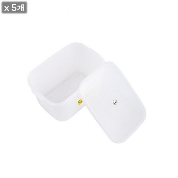 백색 밀폐용기 3호(5개 묶음) 반찬통 김치보관