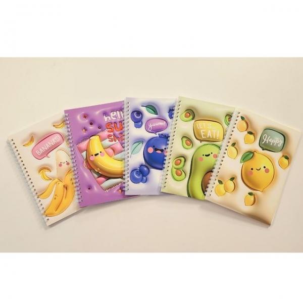 귀여운 과일 캐릭터 스프링 노트 5종세트
