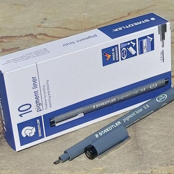 스테들러 0.8mm Fineliner pigment liner 블랙 1다스
